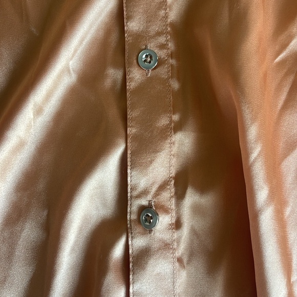 Silk peach button down shirt - Picture 4 of 5